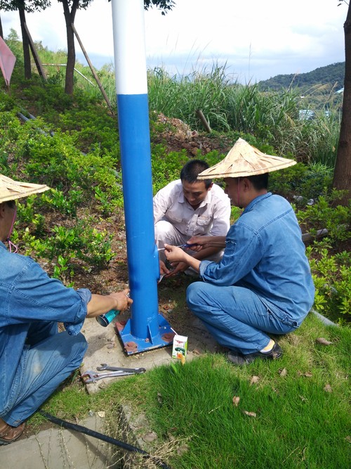 臺(tái)風(fēng)過后海峽科化龍巖分公司機(jī)修車間黨員齊力搶修故障路燈2。廖文毅 鐘強(qiáng)光攝[2].jpg